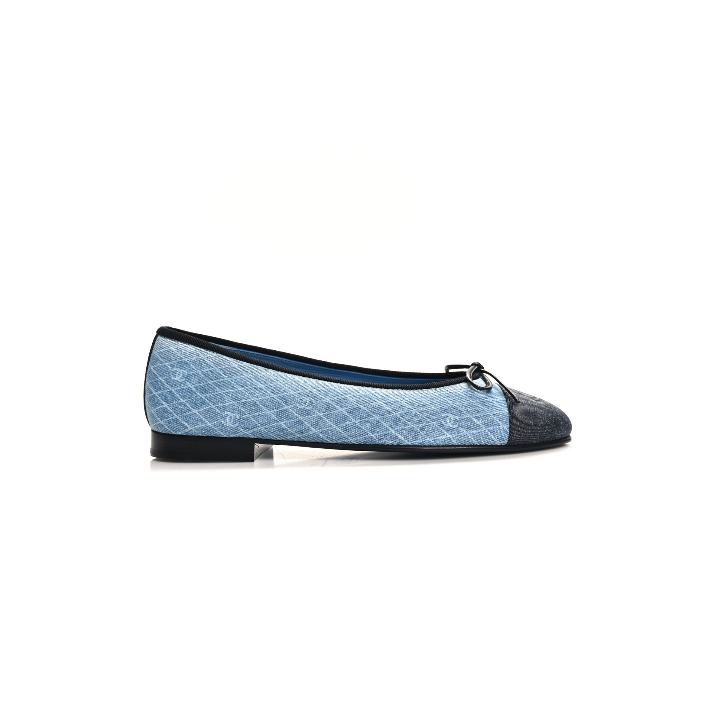 ch**el De*1m printed quilt cc cap toe ballerina flats 157513
